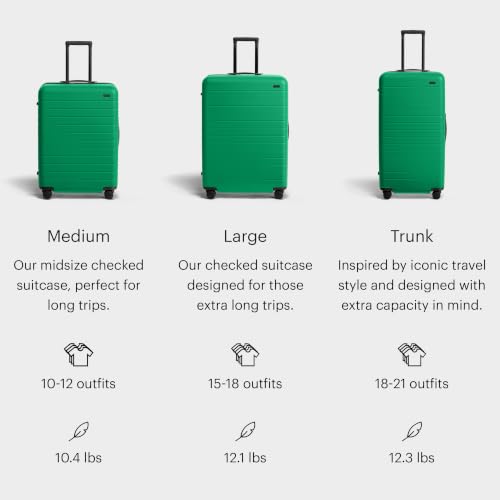 Image of Away Amazon Exclusive Medium Checked Luggage - 26-Inch Lightweight Hardside Suitcase with Custom WhisperGlide 360 Wheels, Interior Compression System, TSA-Accepted Lock - Palm Green