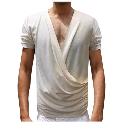 T-shirt col en V homme fini les hauts déformés avec notre coupe ajustée d'été