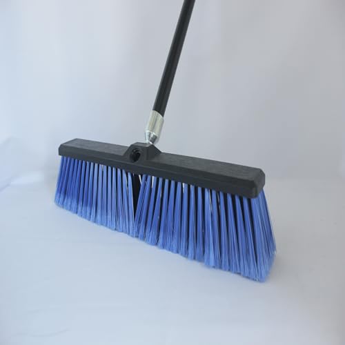 FRAXIR 3PCS Push Broom Head Outdoor Large Stiff Bristle Broom Head - Excellent Cleaning Performance - Easy Installation Broom Head(Blue, 18 inches) - Thumbnail 7
