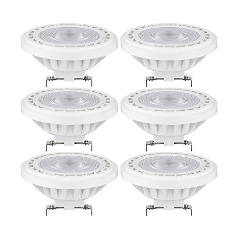 Sunlite 40986-SU LED AR111 Light Bulb Spotlight, 12 Volt, 7 Watts (50w Equivalent) 24 Degree, 600 Lumens, G53 Base, 6 Count (Pack of 1), 30K-Warm White