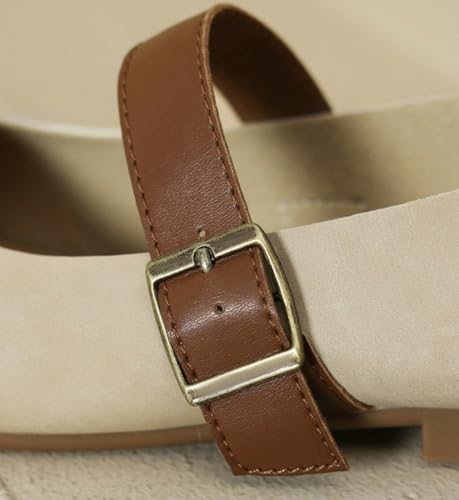 Womens Ballet Mary Jane Flats with Ankle Strap Comfortable Slip On Dress Shoes for Work Office Casual 2025 Fall4