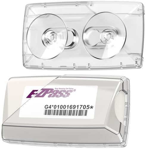 FLLIK EZ Pass Holder for Windshield Transponder Holder for Car Strong Suction Cups EZ Pass Holder Toll Pass Holder for EZ Pass Mini/iPass UV Protective (Clear 1Pack)