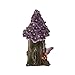Topadorn Purple Miniature Fairy House Garden Flower Solar Powered Garden Statue House