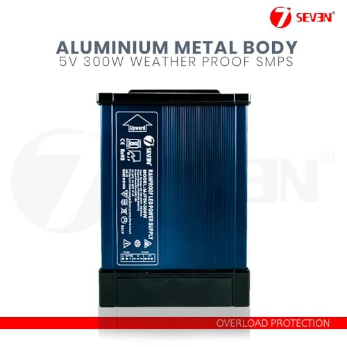 Image of 7SEVEN SMPS 5v Power Supply 60amp 300w Weather Proof Rainproof Suitable for LeD Signage, Strip Light, Decorate Lite, Microcontroller & Embedded Systems, Industrial Machine and Much More (5v 300w)