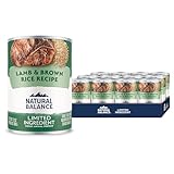 Natural Balance Limited Ingredient Adult Wet Canned Dog Food with Healthy Grains, Lamb & Brown Rice Recipe, 13 Ounce (Pack of 12)