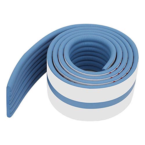 vertical crib bumper thick baby proof foam table protectors for protector guard padded bumpers kids wall padding tape toddler cover proofing fireplace mantel corner (Blue)