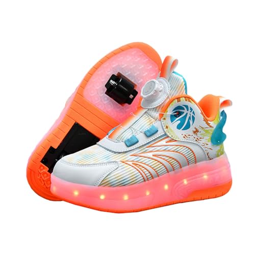 Kids Roller Skates Shoes Sneakers for Boys & Girls, 7 Colour, Automatic Retrectable Technical Skateboarding Skates for Sneakers for Girls Boys Novel Gift - 2 Roller