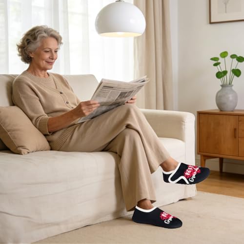 Image of Ibeauti Women Mens House Slippers Lightweight Comfy Barefoot Slipper Socks Rubber Sole House Shoes for Indoor /Outdoor Bedroom Travel