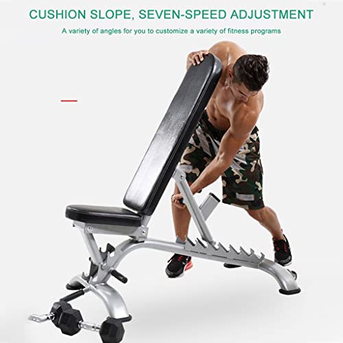 Halterbank 7 rugleuning verstelbaar zwart, Commerciƫle supine board sit-up fitnessapparatuur Home Buikspierbord Multifunctionele fitnessstoel Met rollen, gemakkelijk te verplaatsen, belastbaar 600kg - Image 7