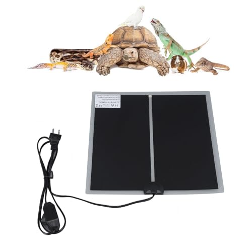 Gsycle Reptile Terrarium Heat Pad, Rapid Heating Adjustable Under Tank Heater Mat Aquarium Thermometer for Home Living Room Office (14W)