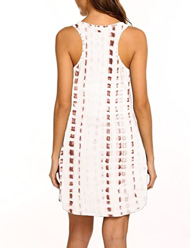 Image of LuckyMore Womens Casual Scoop Neck Sleeveless Racerback Tunic Dress with Pockets