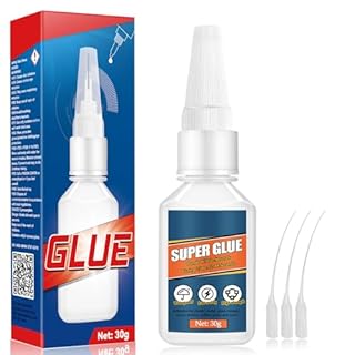 30g Superglue, Super Glue All Purpose for Accurate Repairs, Instant Strong Glue with Anti Clog Cap and Droppers, Superglue for Plastic, Metal, Glass, Wood, Ceramic and DIY (30g)