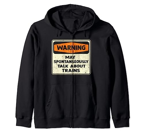 Warning I May Talk About Trains Rail Vehículos Trenes Amante del tren Sudadera con Capucha