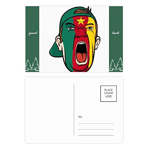 Masques Cameroun avec carte postale : lot de 20 protections en tissu lavable