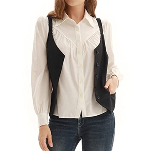 KANCY KOLE Vintage damesjas, mouwloos kostuumvest, lusvest, retro, jaren 50, elegant vest, top, zomer, hemdblouse, herfst, kort Gilet KC0124A21 - Image 6