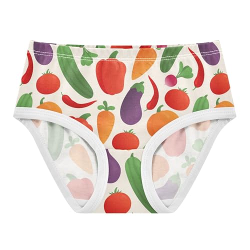 Wusikd Vegetables Girls' Underwear Cotton Fruit Girls Briefs Soft Toddler Underwear 2T Multi