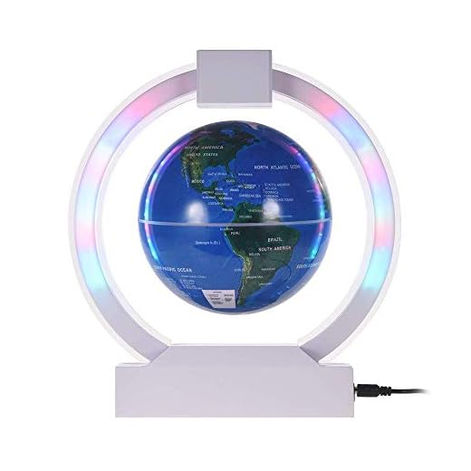 Pedagogisk världsglob, magnetisk levitationsslob, 15 cm färgglad belysning jordglob med LED-ljus cirkulär bas för barn gåvor skrivbordsdekoration