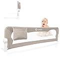 lionelo Eva Sponda letto universale Barriera protettiva per letto 150 cm Installazione facile, 180gradi di reclinazione, Sponda pieghevole con blocco Standsafe Sicura e Tasca, Cancelletto per bambini