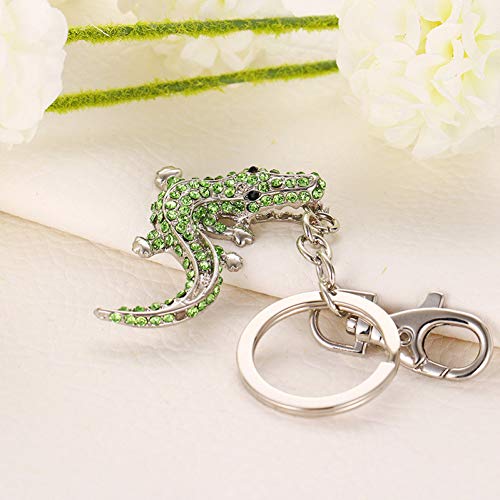 Preisvergleich Produktbild GMTEXTILES Eidechse Krokodil Krokodil Auto Schlüsselring Ring Niedlicher Kristall Anhänger Schlüsselanhänger, Frauentasche
