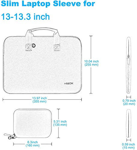 Image of Hseok Laptop Sleeve 13.3-14 inch Case with Small Pouch, Neoprene Computer Bag Compatible with MacBook Neo /Pro 14 M5 /M4 /M3 /M2 /M1, Mac Air /Pro 13.3, XPS 14 and Most 13-14 inch Notebooks,D02E01