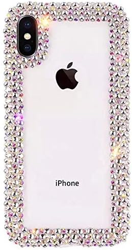 GIZEE Phone Case Compatible with iPhone Xs Max 6.5 Inch, Luxury 3D Glitter Sparkle Bling Shiny Handmade Crystal Rhinestone Diamond Bumper Girly Clear Protective Case Cover