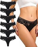 Entrejambe double couche:Ce sous-vêtement en dentelle pour femme a un entrejambe double couche en coton, qui offre une bonne évacuation de l'humidité et une bonne respirabilité. Doublure de couleur coordonnée pour ce string femme en coton