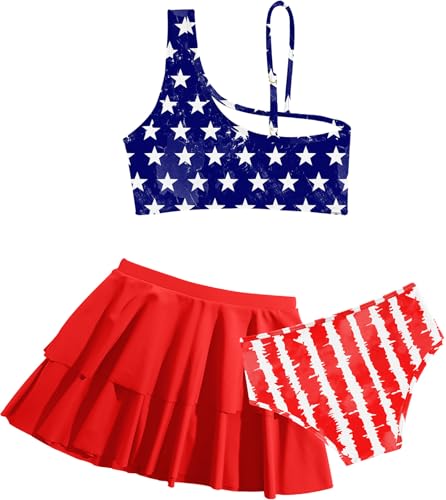 Image of RAISEVERN Girls Swimsuit 3 Piece Bathing Suits Cute Swimwear for 5-12 Years