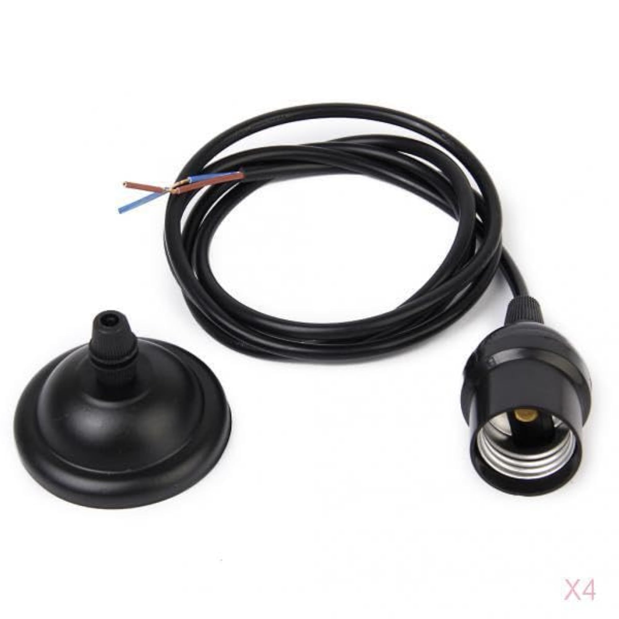 Ceiling Pendant E27 Bulb Lamp Holder with 1.5M Wire - Black
