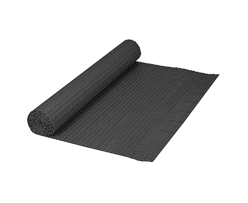 IlGruppone Canniccio bambù in PVC Frangivista Recinzione per Giardino Frangivento Balcone Terrazzo Resistente Raggi UV Intemperie Schermo Divisorio Paravento - Antracite - 100x500Cm
