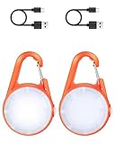 Dog Collar Light, 4 Modes Dog Lights for Night Walking, Rechargeable LED Pet Collar Light for Nighttime Clip on, IP68 Waterproof Pet Walking Accessories-2 Pack (Orange)