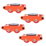 4PCS Machinery Skates, 17637lbs/8T Heavy Duty Machinery Moving Skate, Machinery Skates Dollies with 360° Rotation Disc & 4 PU, for Industrial Moving Equipment(Orange)