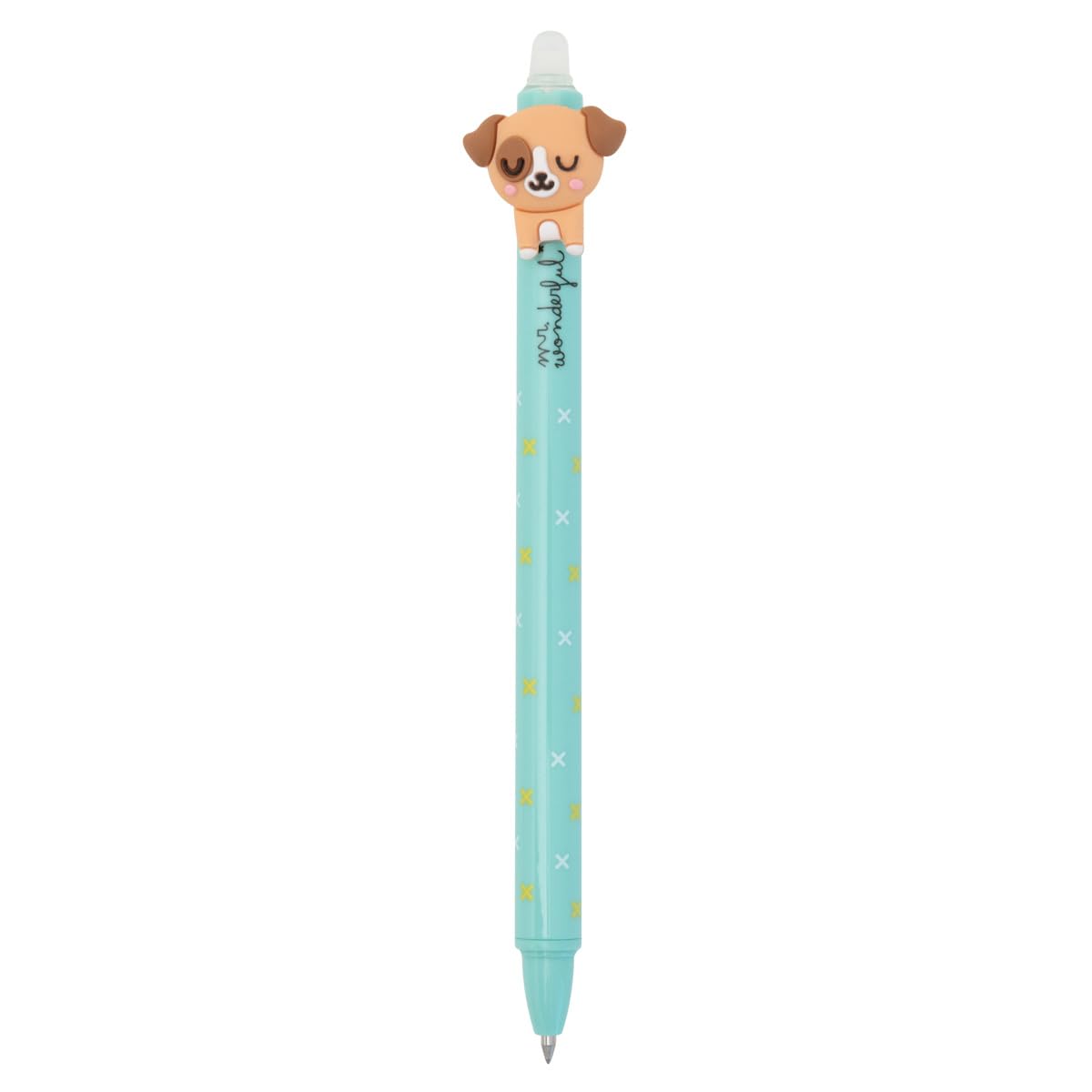 Penna Cancellabile Mr. Wonderful Con Personaggio Cane - Inchiostro Blu