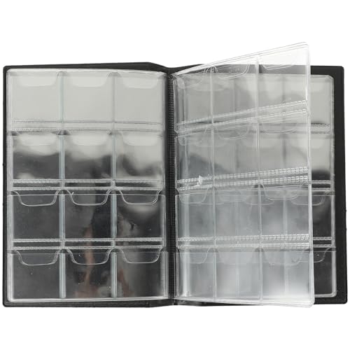 PERSELOSO Álbum de Cuero PU Negro para Colección de 120 Compartimentos y Diseño Transparente para Almacenamiento Seguro y Exhibición