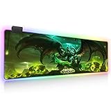 World of Warcraft RGB Soft Gaming Mouse Pad Large Oversized Glowing Led Extended Mousepad Non-Slip...