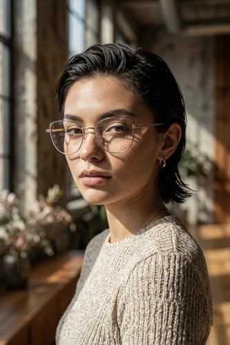 Image of Jodykoes Cat Eye Frames for Women Premium Series Designer Eyeglasses with Blu Cut Anti-Glare Protection | Fashionable Metal Frames | Ideal for Computer and Blue Rays