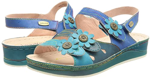 LAURA VITA Brcuelo 201, Sandali Piatti Donna, Blu