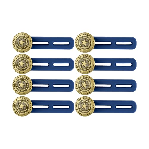 Juego de 8 Extensores de Cintura para Pantalones - Botón de Extensión en Silicona Hasta 5 cm - Botones Retráctiles de Jeans - Adaptador de Cintura Ajustable - Premamá