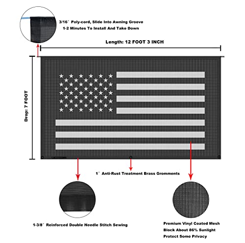 Image of RV Awning Mesh Sun Shade Screen for Motorhome Camper Trailer Sunshade