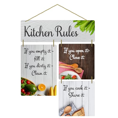 Dly Lifestyle Decorative Wall Art Mdf Wooden Hanger For Living Room | Kitchen Rules for Home | Bedroom | Home Decor | Office | Gift | Quotes Item | Wall Hanging For House Decoration | Wall Art