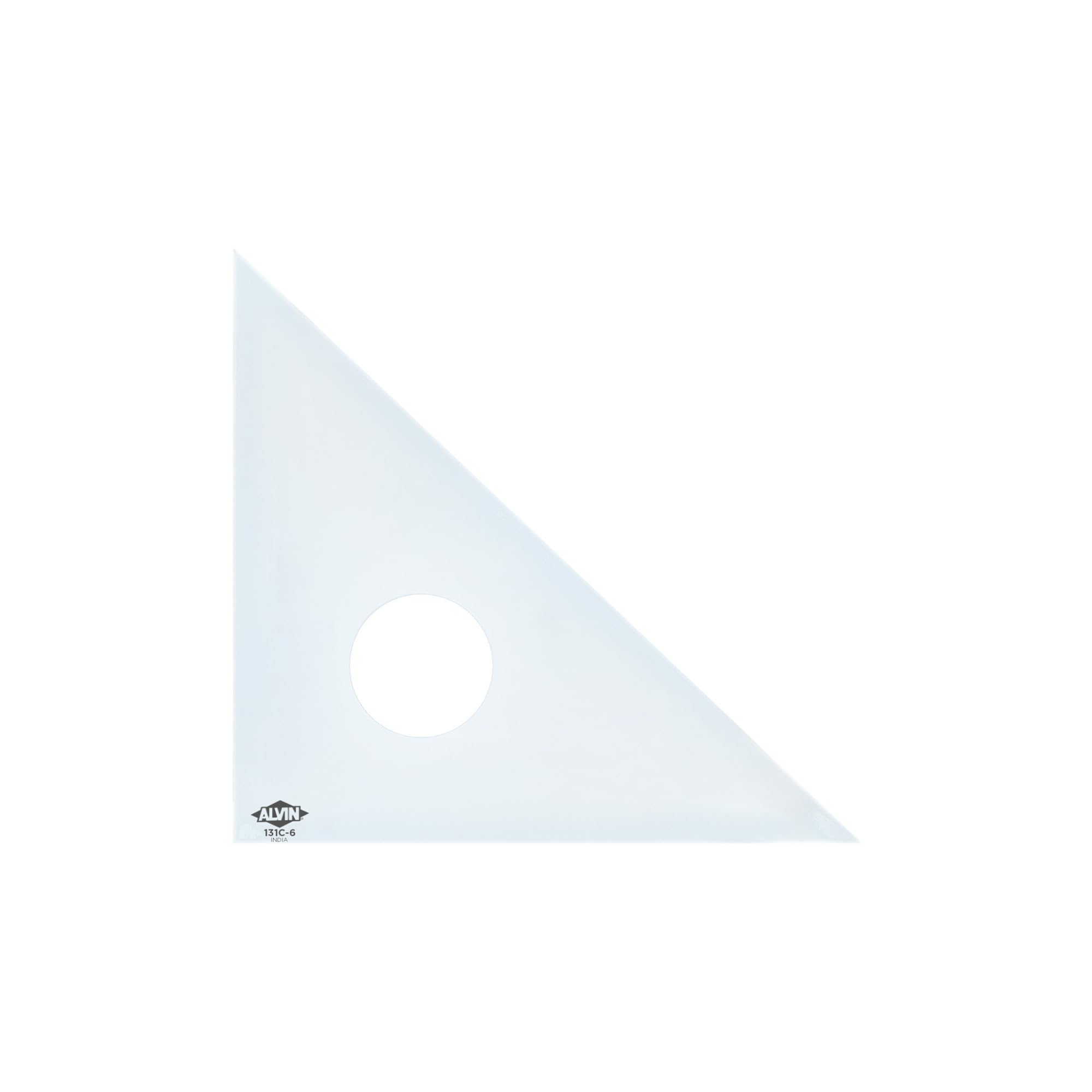 ALVIN Drafting Triangle, Clear Acrylic, 45/90 Degrees, 6 in, 131C-6