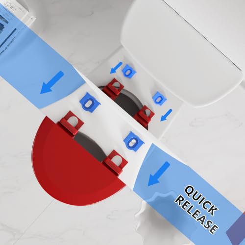 Image of Angol Shiold Slow Close Wood Toilet Seat（Red, Round 16.5''）