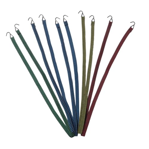 Yardwe 5pcs Elastic Bungee Cords with Hooks Heavy Duty Tie Down Straps for Motorcycles Camping Gear and Luggage Exceptional Elasticity and Portable Design for Outdoor Use