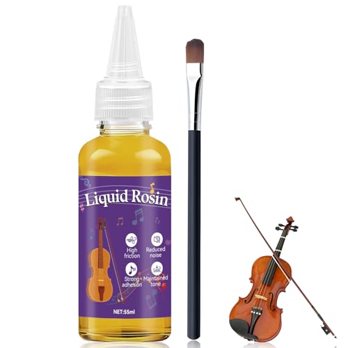 JAOJAO Liquid Rosin Violin, Violin Rosin High Friction Strong Adhesion Reduced Noise Maintained Tone Easy to Paint for Viola Cello and Other String Instruments, 55ml