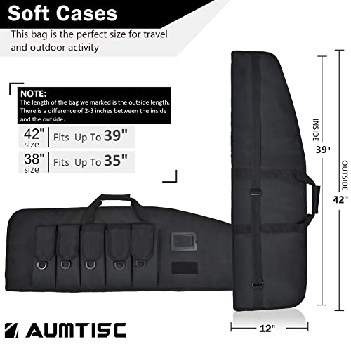 Aumtisc Ar 15 Tactical Rifle Gun Case, Soft Shotgun Pistol Carrying Range Bag For Scoped Rifles Hunting Shooting, Black 42 #TOP1