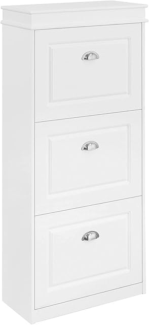 SoBuy FSR94-W, 3 Drawers Shoe Cabinet Shoe Rack Shoe Storage Cupboard Organizer Unit, White
