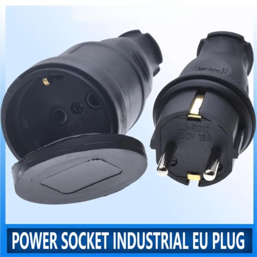 Enchufe industrial de alimentación tipo Schuko hembra con cubierta protectora impermeable IP44 3