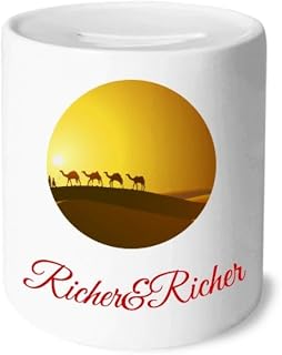 Sunset All The Way to The Silk Road Camel Desert Rich and Rich Bank Saving Box Coin