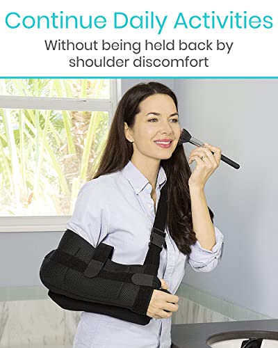 Vive Shoulder Abduction Sling - Immobilizer For Injury Support - Pain Relief Arm Pillow For Rotator Cuff, Sublexion, Surgery, Dislocated, Broken Arm - Brace Includes Pocket Strap, Stress Ball, Wedge #TOP5