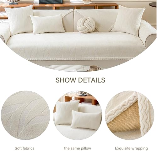 Housse de canapé chenille lavable 4 places jeté protection canapé d'angle