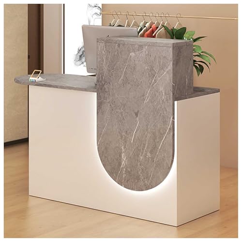 Mostrador de recepción moderno con luces LED y cajones con cerradura para oficina